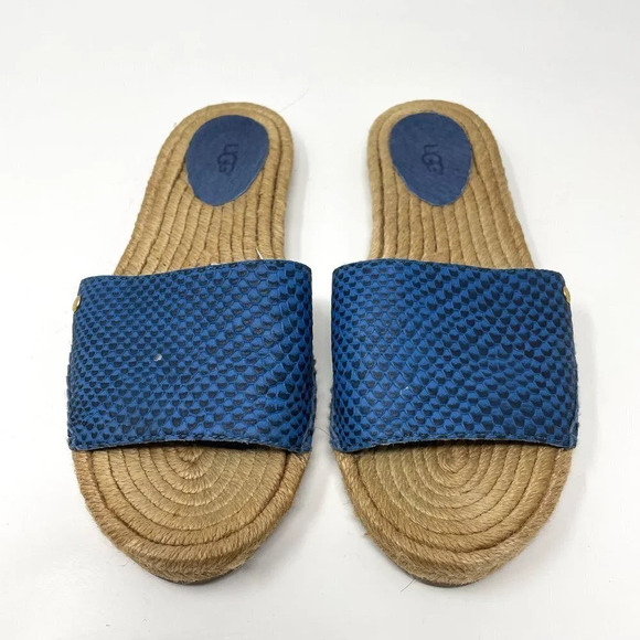UGG  Women's Cherry Exotic Espadrilles Slides Sandals Blue Sz 8 - Picture 3 of 5